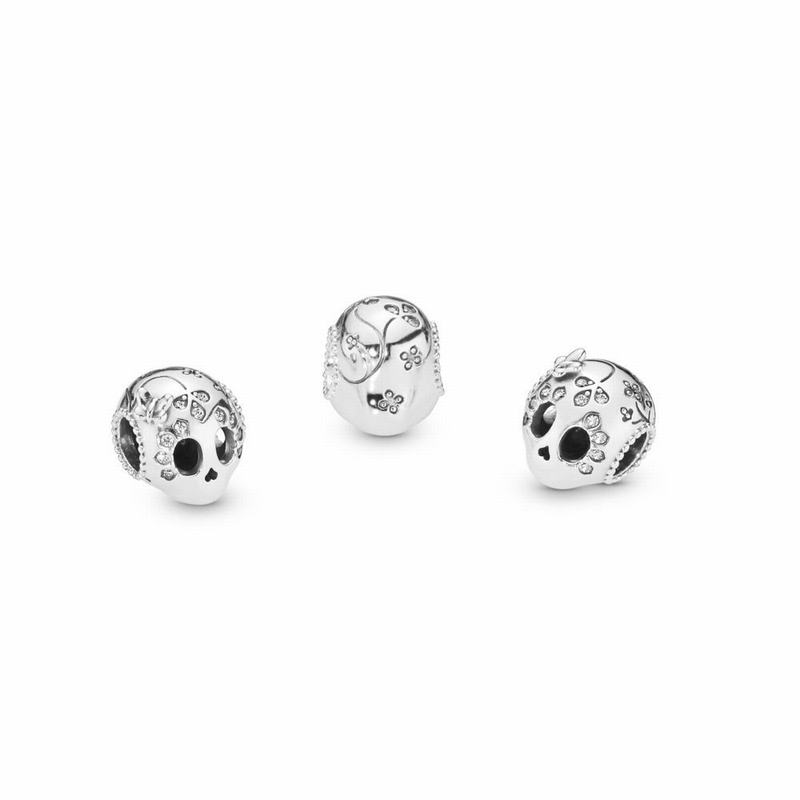 Pandora Sparkling Skull Charm - Sterling Silver/Cubic Zirconia - Canada | MO3731DY